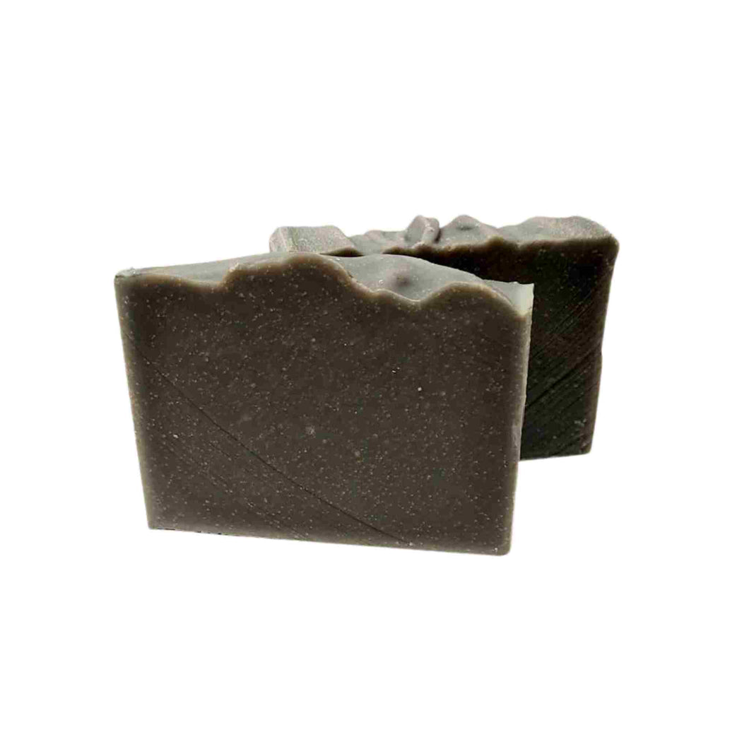 Dead sea mud and charcoal lather soap.